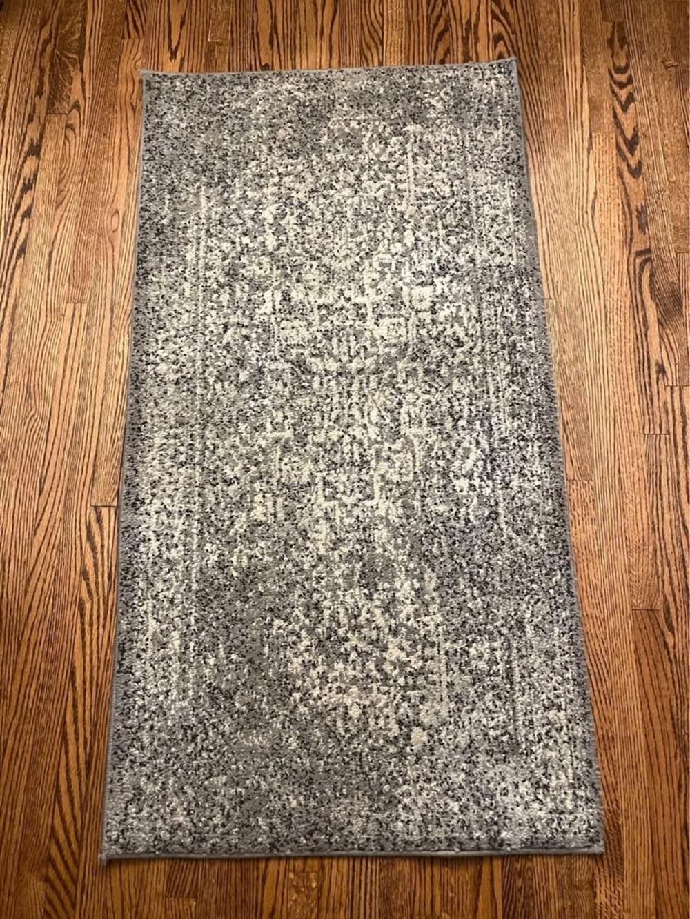 25” x 48” Gray Distressed Rug Runner